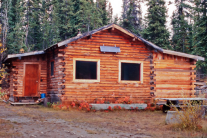 off-grid log cabin